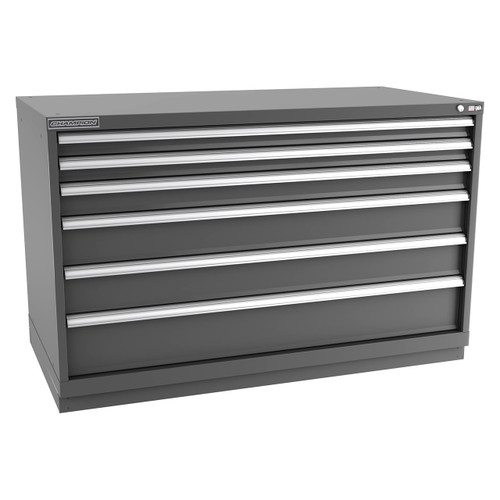 Champion Tool Storage DWS1500-0601-ILC-FTB-DG | 56-1/2" Width x 35-7/8" Height x 22-1/2" Depth 6 Drawer 172 Compartment Powder Coated Steel Modular Compartment Cabinet - Dark Gray