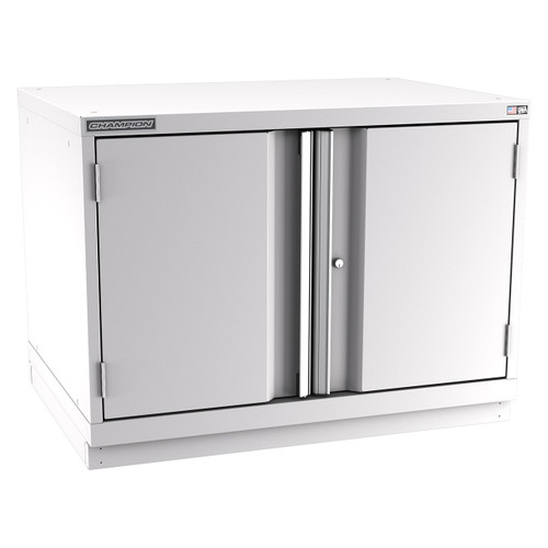 Champion Tool Storage SWPS1200-2FDIL-FTB-LG | 40-1/4" Width x 29-7/8" Height x 22-1/2" Depth 2 Doors 1 Shelf Powder Coated Steel Modular Flush Door Cabinets With Shelf - Light Gray