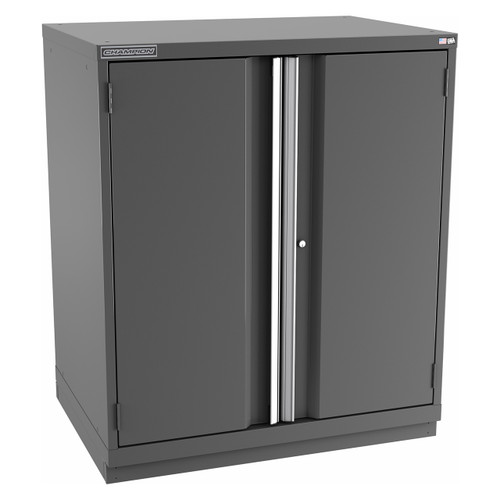 Champion Tool Storage SWPS2100-2FDIL-FTB-DG | 40-1/4" Width x 45-1/4" Height x 22-1/2" Depth 2 Doors 2 Shelf Powder Coated Steel Modular Flush Door Cabinets With Shelf - Dark Gray