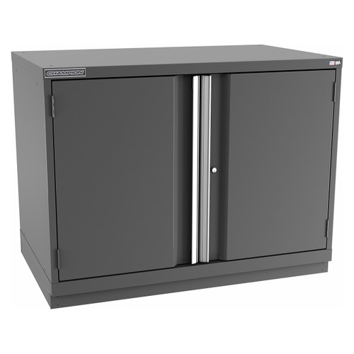 Champion Tool Storage EWS1500-2FDIL-FTB-DG | 47" Width x 35-7/8" Height x 22-1/2" Depth 2 Doors 1 Shelf Powder Coated Steel Modular Flush Door Cabinets With Shelf - Dark Gray