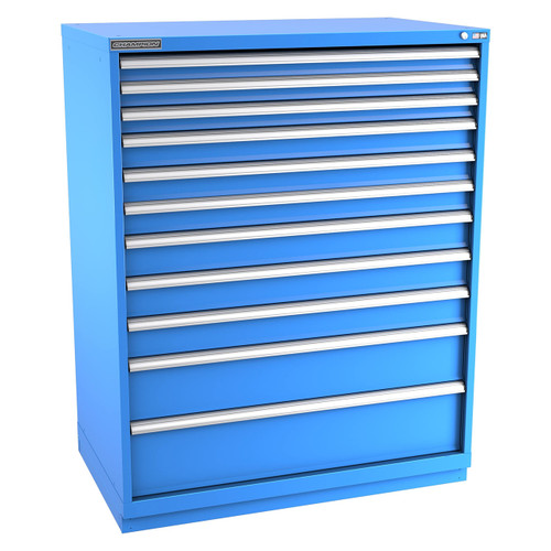 Champion Tool Storage EW2700-1101-ILC-FTB-BB | 47" Width x 59-1/2" Height x 28-1/2" Depth 11 Drawer 304 Compartments Powder Coated Steel Modular Drawer Cabinet - Bright Blue