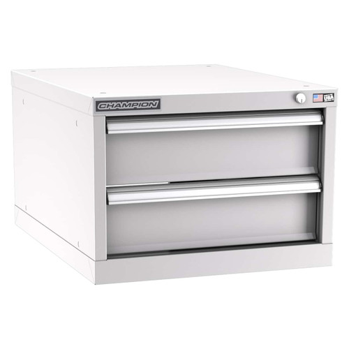 Champion Tool Storage NW600-0201-ILC-LG | 22-3/16" Width x 15-3/4" Height x 28-1/2" Depth 2 Drawer 13 Compartments Powder Coated Steel Modular Drawer Cabinet - Light Gray