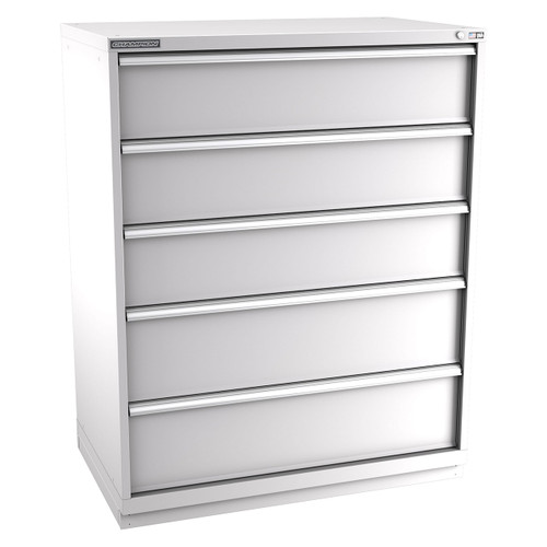 Champion Tool Storage EW2700-0501-ILC-FTB-LG | 47" Width x 59-1/2" Height x 28-1/2" Depth 5 Drawer 72 Compartments Powder Coated Steel Modular Drawer Cabinet - Light Gray