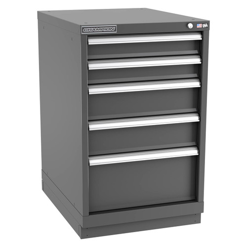 Champion Tool Storage NW1500-0501-ILC-FTB-DG | 22-3/16" Width x 35-7/8" Height x 28-1/2" Depth 5 Drawer 42 Compartments Powder Coated Steel Modular Drawer Cabinet - Dark Gray