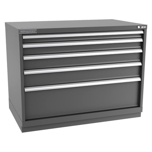 Champion Tool Storage EW1500-0501-ILC-FTB-DG | 47" Width x 35-7/8" Height x 28-1/2" Depth 5 Drawer 132 Compartments Powder Coated Steel Modular Drawer Cabinet - Dark Gray