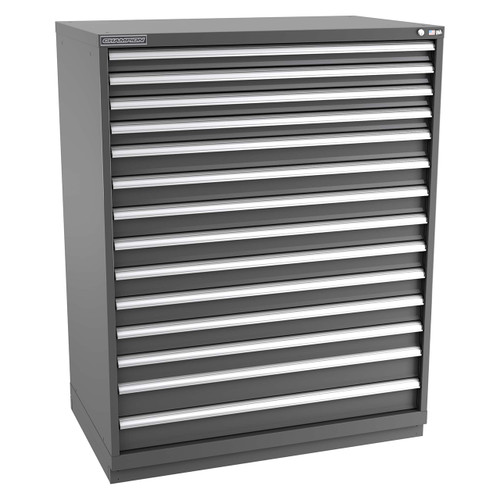 Champion Tool Storage EW2700-1401-ILC-FTB-DG | 47" Width x 59-1/2" Height x 28-1/2" Depth 14 Drawer 400 Compartments Powder Coated Steel Modular Drawer Cabinet - Dark Gray