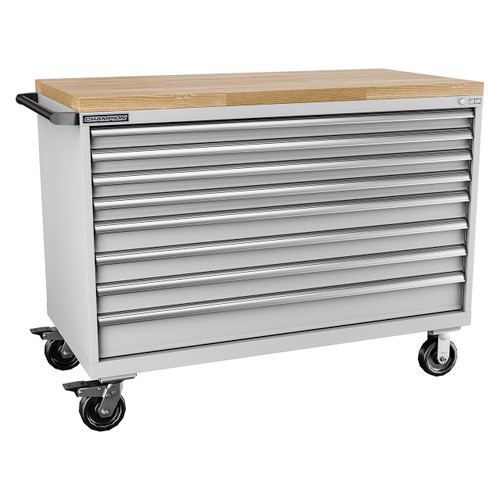 Champion Tool Storage DW1500-0801IL-MB8-BBT-LG | 56-1/2" Width x 43-1/4" Height x 28-1/2" Depth 8 Drawer Powder Coated Steel Mobile Modular Cabinet with Butcher Block Top - Light Gray Champion Tool Storage DW1500-0801IL-MB8-BBT-LG | 56-1/2" Width x 43-1/4" Height x 28-1/2" Depth 8 Drawer Powder Coated Steel Mobile Modular Cabinet with Butcher Block Top - Light Gray