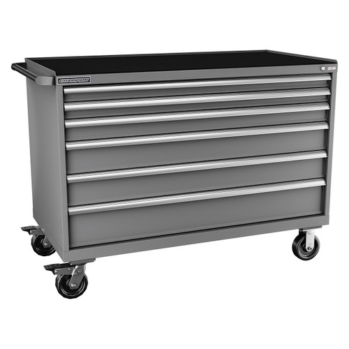 Champion Tool Storage DW1500-0601ILC-MB8-RT-DG | 56-1/2" Width x 43-1/4" Height x 28-1/2" Depth 6 Drawer 168 Compartments Powder Coated Steel Mobile Modular Cabinet with Retainer Top - Dark Gray