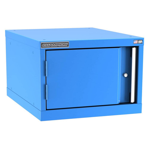 Champion Tool Storage NW600-FDIL-BB | 22-3/16" Width x 15-3/4" Height x 28-1/2" Depth 1 Door Powder Coated Steel Modular Flush Door Cabinet with Shelf - Bright Blue