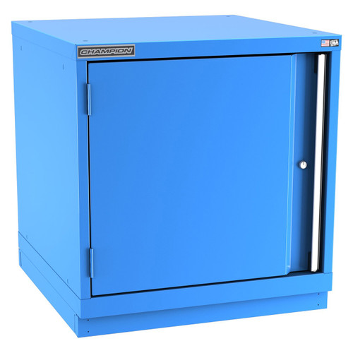 Champion Tool Storage SW1200-FDIL-FTB-BB | 28-1/4" Width x 29-7/8" Height x 28-1/2" Depth 1 Door 1 Shelf Powder Coated Steel Modular Flush Door Cabinet with Shelf - Bright Blue
