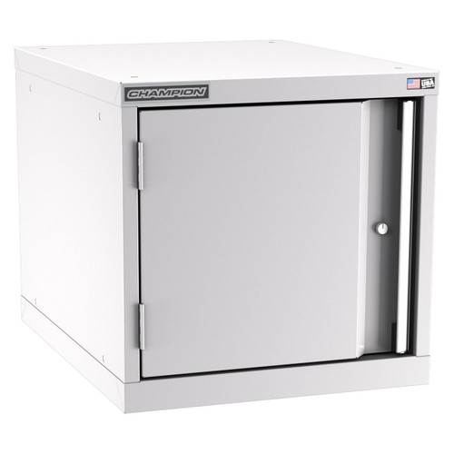 Champion Tool Storage NW900-FDIL-LG | 22-3/16" Width x 21-5/8" Height x 28-1/2" Depth 1 Door Powder Coated Steel Modular Flush Door Cabinet with Shelf - Light Gray