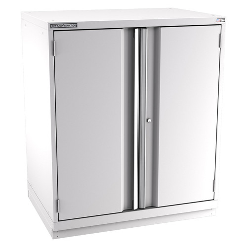 Champion Tool Storage SWP2100-2FDIL-FTB-LG | 40-1/4" Width x 45-1/4" Height x 28-1/2" Depth 2 Door 2 Shelves Powder Coated Steel Modular Flush Door Cabinet with Shelf - Light Gray