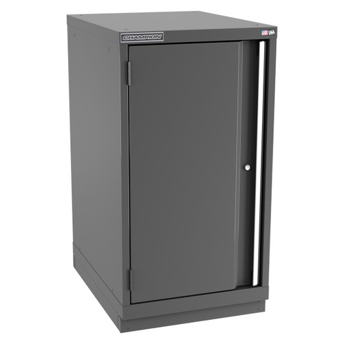 Champion Tool Storage NW1800-FDIL-FTB-DG | 22-3/16" Width x 41-3/4" Height x 28-1/2" Depth 1 Door 2 Shelves Powder Coated Steel Modular Flush Door Cabinet with Shelf - Dark Gray