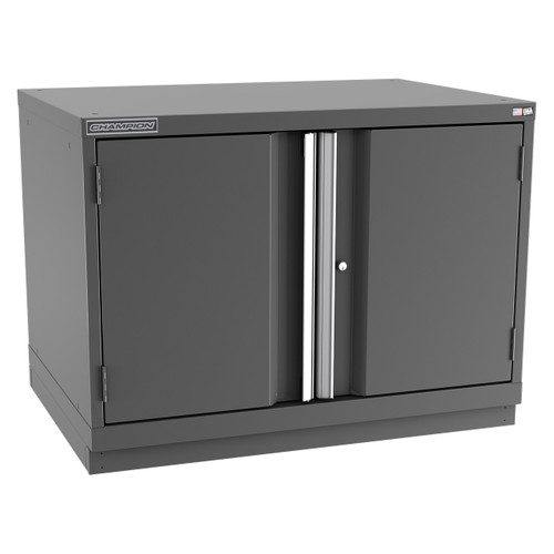 Champion Tool Storage SWP1200-2FDIL-FTB-DG | 40-1/4" Width x 29-7/8" Height x 28-1/2" Depth 2 Door 1 Shelf Powder Coated Steel Modular Flush Door Cabinet with Shelf - Dark Gray