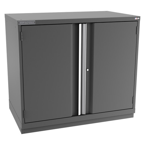 Champion Tool Storage EW1800-2FDIL-FTB-DG | 47" Width x 41-3/4" Height x 28-1/2" Depth 2 Door 2 Shelves Powder Coated Steel Modular Flush Door Cabinet with Shelf - Dark Gray