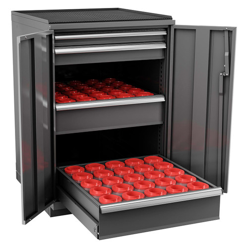 Champion Tool Storage SW1800H50-FTB-DG | 28-1/4" Width x 41-3/4" Height x 28-1/2" Depth 2 Door Powder Coated Steel CNC Storage Cabinet - Dark Gray Champion Tool Storage SW1800H50-FTB-DG | 28-1/4" Width x 41-3/4" Height x 28-1/2" Depth 2 Door Powder Coated Steel CNC Storage Cabinet - Dark Gray