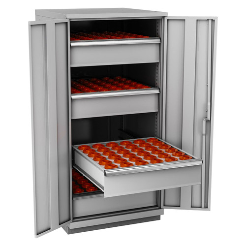 Champion Tool Storage SW2700H40-FTB-LG | 28-1/4" Width x 59-1/2" Height x 28-1/2" Depth 2 Door Powder Coated Steel CNC Storage Cabinet - Light Gray