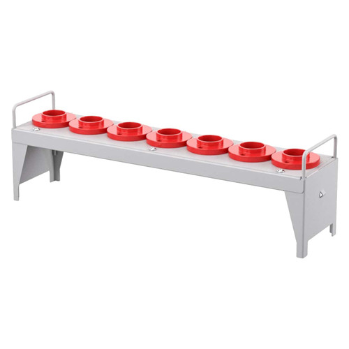 Champion Tool Storage NCTC-CF-C40 | 23.500" Width x 7.250" Height x 5.500" Depth Powder Coated Steel CNC Storage Rack with CAT40 Holder Insert - Light Gray