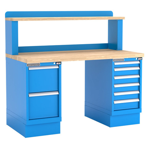 Champion Tool Storage WB801-B6030-BB | 60" Width x 35-1/4" Height x 30" Depth 8 Drawer Powder Coated Steel Work Bench - Bright Blue