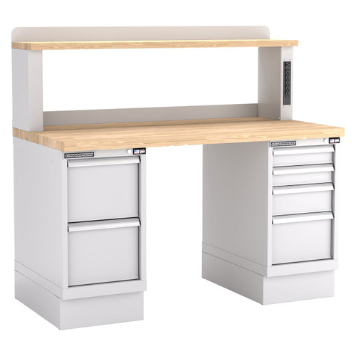 Champion Tool Storage WB502-B6030-LG | 60" Width x 35-1/4" Height x 30" Depth 6 Drawer Powder Coated Steel Work Bench - Light Gray