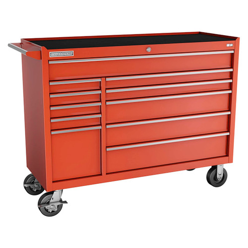 Champion Tool Storage FMP5411RC-RD | 54" Width x 43" Height x 20" Depth 11 Drawer Powder Coated Steel Wheeled Tool Cabinet - Gloss Red