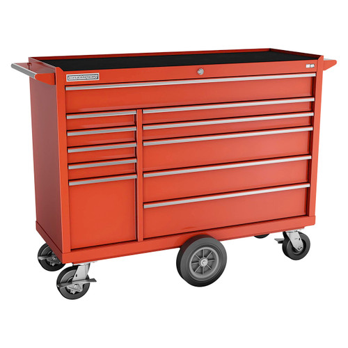 Champion Tool Storage FMP5411MC-RD | 54" Width x 45" Height x 20" Depth 11 Drawer Powder Coated Steel Wheeled Tool Cabinet with Maintenance Cart - Gloss Red
