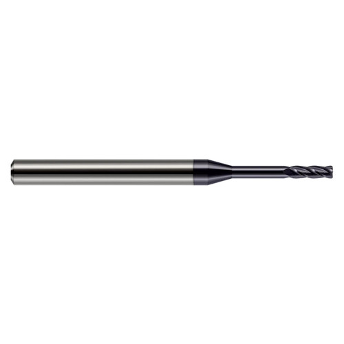 Harvey Tool 730693-C3 | 0.093" Diameter x 1/8" Shank x 0.010" Corner Radius x 0.279" LOC x 1-1/2" OAL 4 Flute C3 Coated Corner Radius End Mill