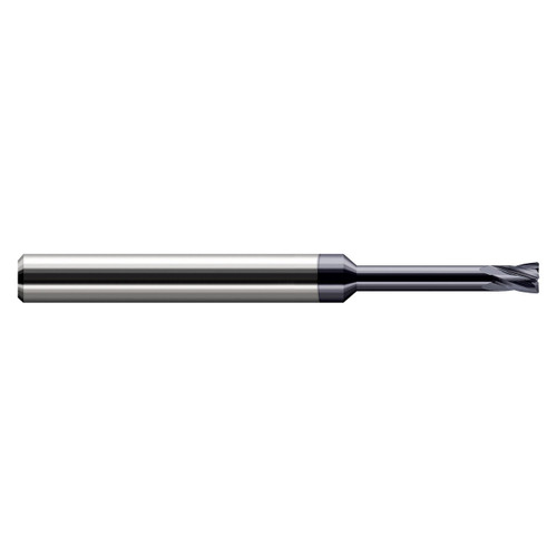 Harvey Tool 715816-C3 | 0.250" Diameter x 1/4" Shank x 0.010" Corner Radius x 0.375" LOC x 2-1/2" OAL 4 Flute C3 Coated Corner Radius End Mill
