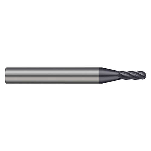 Harvey Tool 714878 | 0.078" Diameter x 1/8" Shank x 0.117" LOC x 1-1/2" OAL 5 Flute Uncoated Ball End Mill