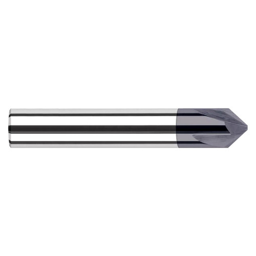 Harvey Tool 981245-C8 | 0.060" Diameter x 3/8" Shank x 0.158" LOC x 4" OAL 3 Flute C8 Coated Chamfer Cutter