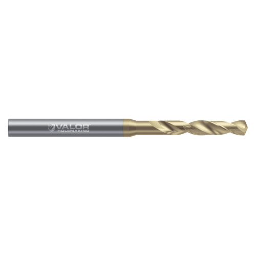 Valor V138783-V | 0.113" Diameter x 3.00mm Shank x 0.440" Flute Length x 63.00mm OAL 2 Flute Val-Max V Coated High Performance Drill