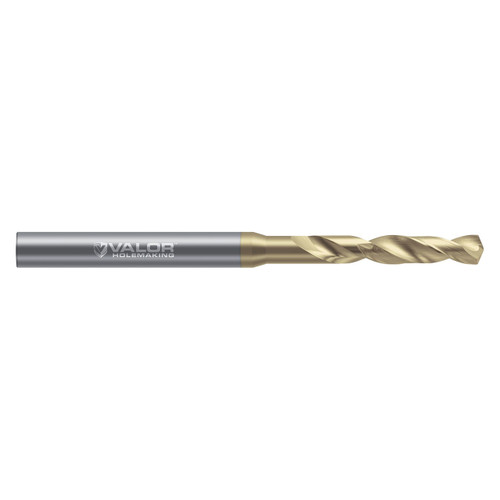 Valor V572625 | 0.246" Diameter x 8.00mm Shank x 1.474" Flute Length x 100.00mm OAL 2 Flute Uncoated High Performance Drill