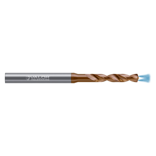 Valor V470957-X | 0.404" Diameter x 12.00mm Shank x 1.561" Flute Length x 100.00mm OAL 2 Flute Val-Max X Coated High Performance Drill