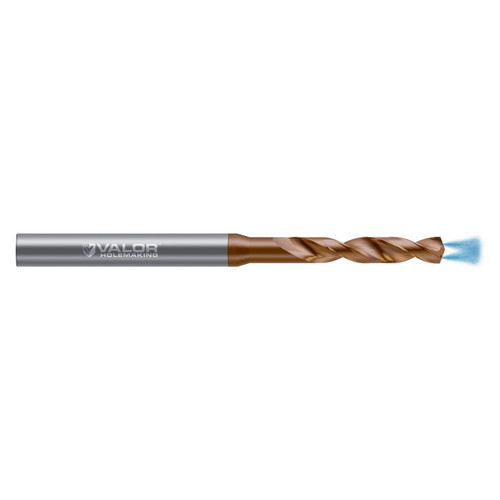 Valor V549363-X | 0.144" Diameter x 4.00mm Shank x 0.556" Flute Length x 63.00mm OAL 2 Flute Val-Max X Coated High Performance Drill