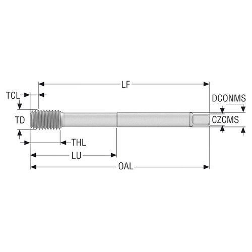Seco Tools 10139201 | T33-FN01C06-18X2.5-65R M18 Thread Size x 18.00mm Diameter x 14.00mm Shank x 125.00mm OAL TiAIN+TiN Coated HSS-E-PM Thread Forming Tap