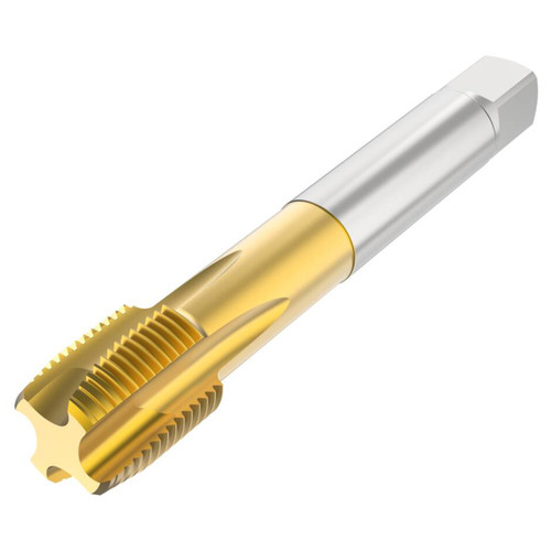 Seco Tools 10139552 | T32-PN21B09-1/8-28-11R G1/8-28 Thread Size x 0.383" Diameter x 0.276" Shank x 3.543" OAL 3 Flute TiAIN+TiN Coated HSS-E Straight Flute Tap