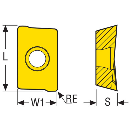 Seco Tools 00078104 | APMT1003 Size x 0.020" Radius x 0.138" Thickness 2 Cutting Edge Carbide Milling Insert
