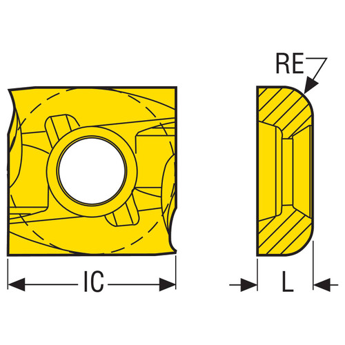 Seco Tools 02509340 | SNHQ1204 Size x 0.138" Radius 2 Cutting Edge Carbide Disc Milling Insert