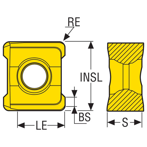 Seco Tools 02566016 | LNK.06 Size x 0.032" Radius x 0.197" Thickness 4 Cutting Edge Carbide Disc Milling Insert