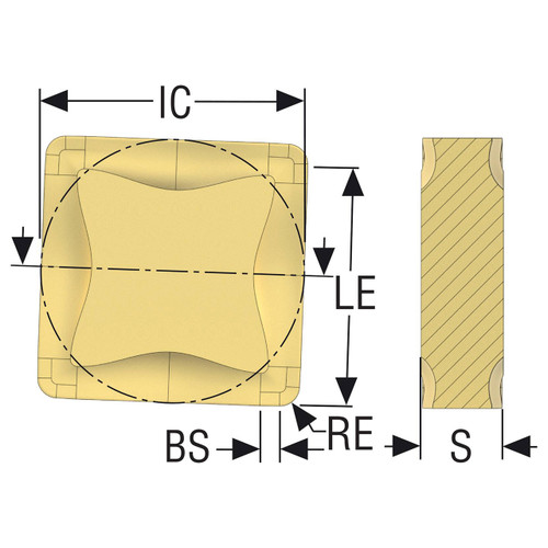 Seco Tools 02566290 | 0.625" Inscribed Circle Diameter x 0.047" Radius x 0.187" Thickness 8 Cutting Edge Carbide Milling Insert