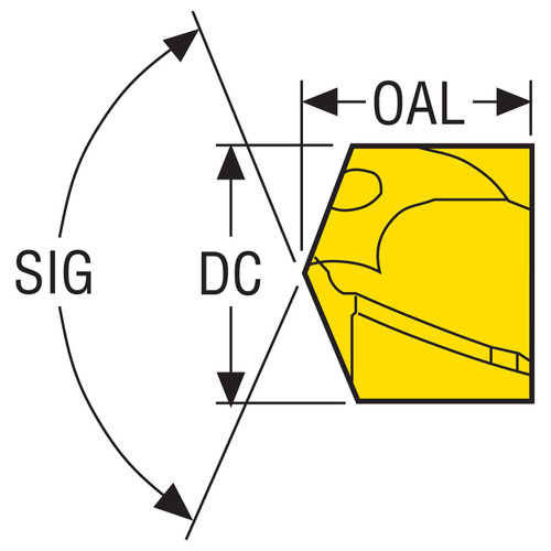 Seco Tools 02592747 | 0.784" Diameter x 0.598" OAL 1 Cutting Edge 140 Degree Point Angle Carbide Replaceable Drill Tip