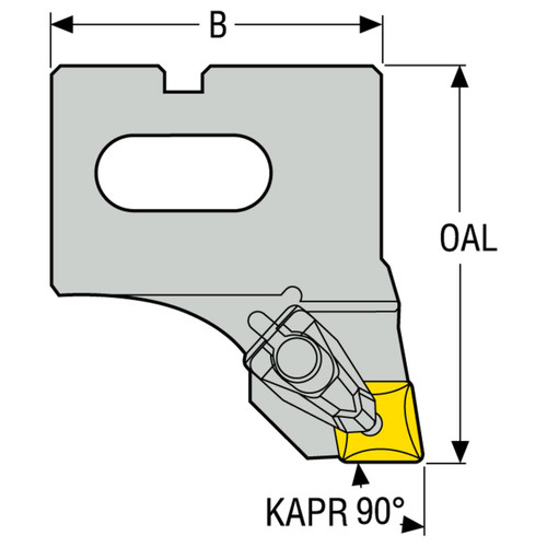 Seco Tools 02786310 | 4.488" Diameter x 3.347" OAL x 3.740" Width 90 Degree Cutting Edge Angle Insert Holder For Use With Boring Head