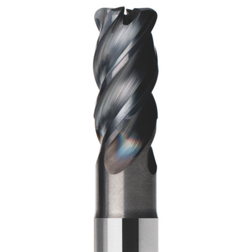 Seco Tools 02927938 | 8.00mm Diameter x 8.00mm Shank x 0.50mm Radius x 65.00mm OAL 4 Flute 42 Degree Helix Angle SIRON-A Coated Carbide Corner Radius End Mill