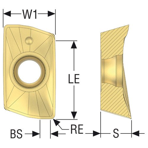 Seco Tools 03238965 | XOMX1806 Size x 0.032" Radius x 0.252" Thickness 2 Cutting Edge Carbide Square Shoulder Milling Insert
