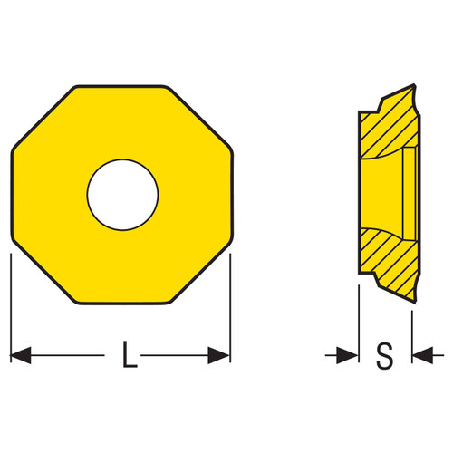 Seco Tools 03272993 | 0.708" Inscribed Circle Diameter x 0.020" Radius x 0.191" Thickness 8 Cutting Edge Carbide Octomill Insert