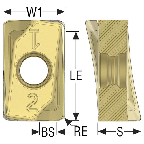 Seco Tools 03290943 | ZOMX1607 Size x 0.063" Radius x 0.286" Thickness 4 Cutting Edge Carbide Square Shoulder Milling Insert