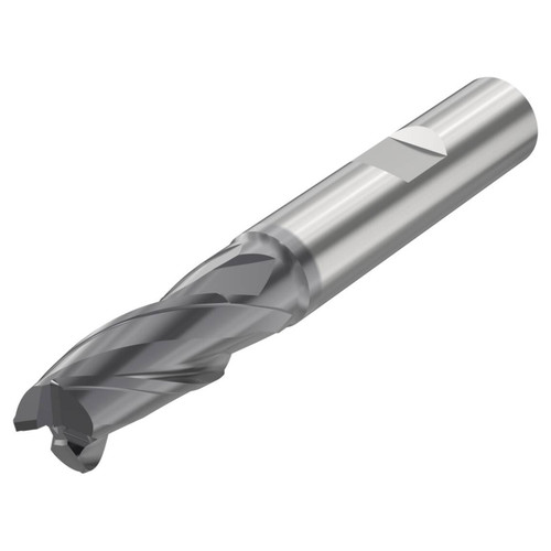 Seco Tools 10053263 | 6.00mm Diameter x 6.00mm Shank x 0.50mm Radius x 57.00mm OAL 3 Flute 35 Degree Helix Angle SIRON-A Coated Carbide Corner Radius End Mill