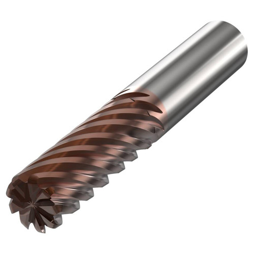 Seco Tools 10228394 | 20.00mm Diameter x 20.00mm Shank x 2.00mm Radius x 105.00mm OAL 9 Flute 38 Degree Helix Angle HXT Coated Carbide Corner Radius End Mill