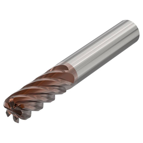 Seco Tools 10228428 | 20.00mm Diameter x 20.00mm Shank x 2.00mm Radius x 105.00mm OAL 6 Flute 38 Degree Helix Angle HXT Coated Carbide Corner Radius End Mill