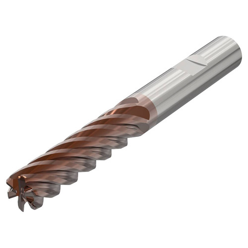 Seco Tools 10228462 | 16.00mm Diameter x 16.00mm Shank x 2.00mm Radius x 130.00mm OAL 6 Flute 38 Degree Helix Angle HXT Coated Carbide Corner Radius End Mill